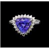 Image 2 : 14KT White Gold 2.78 ctw Tanzanite and Diamond Ring