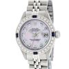 Image 2 : Rolex Ladies Stainless Steel Pink MOP Diamond & Sapphire 26MM Datejust
