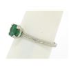 Image 3 : Platinum Etched Petite QUALITY .51 ctw Emerald Solitaire Ring Engagement