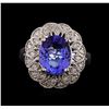 Image 2 : 3.28 ctw Tanzanite and Diamond Ring - 14KT White Gold