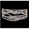 Image 1 : 14KT White Gold 3.99 ctw Diamond Bangle Bracelet