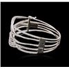 Image 2 : 14KT White Gold 3.99 ctw Diamond Bangle Bracelet