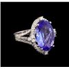 Image 1 : 10.18 ctw Tanzanite and Diamond Ring - 14KT White Gold