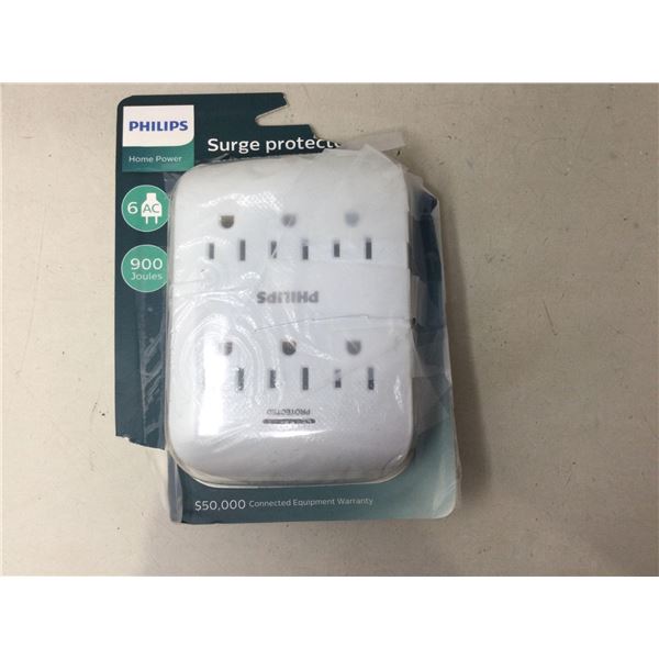 Philips Surge Protector 6 AC Plugs 900 Joules