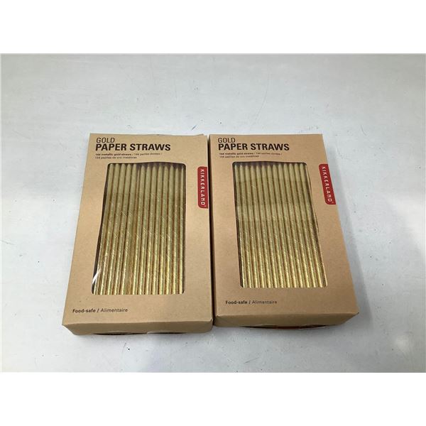 Gold Paper Straws Lot Of 2