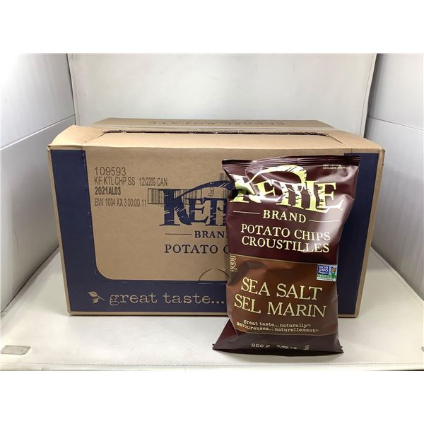 Case of Kettle Brand- Sea Salt Potato Chips (12 x 220g)