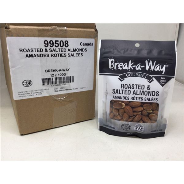 Break-a-Way Roasted & Salted Almonds (12 x 100g)