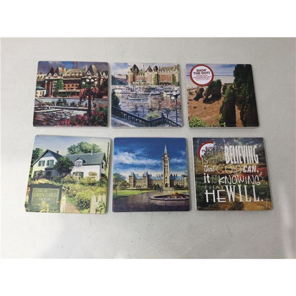 Lot of Printed Tile Coasters