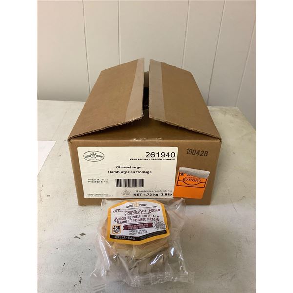 Case of Frozen Grand Prairie Cheeseburgers 12/CS (1.73kg)