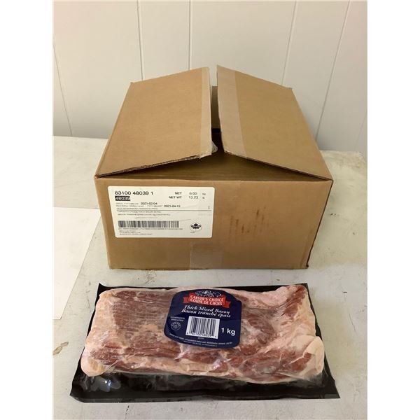 Case of Frozen Carver's Choice Thick Sliced Bacon (6 x 1kg)