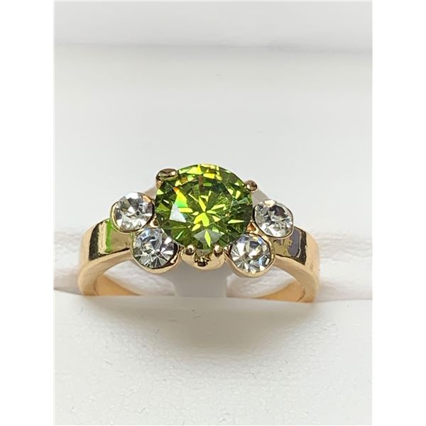 Ladies 14K G.P. 1.0 Carat Solitaire Peridot Ring