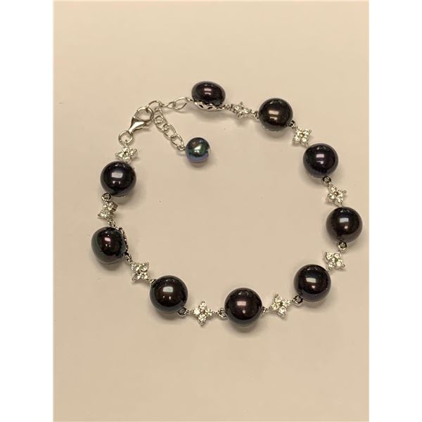 Natural Tahitian Pearl 925 silver bracelet 21.25 ct with appraisal certificate value $2,150.00