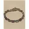 Image 1 : Ladies Multi Gemstone 925 silver bracelet with amethyst & topaz with appraisal certificate value$1,4