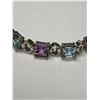 Image 3 : Ladies Multi Gemstone 925 silver bracelet with amethyst & topaz with appraisal certificate value$1,4