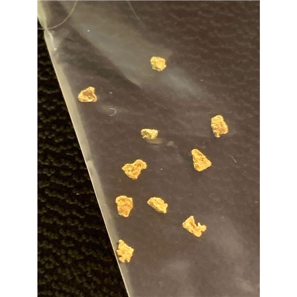Pure Alaskan 24K Gold Nuggets , lot of 10 .5-1mm