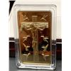 Image 1 : Cased one troy ounce 100 mils .999 fine gold clad ten commandments wafer bar