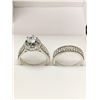 Image 1 : Ladies 1.0 Carat Solitaire Rhodium Style 2 Ring Wedding Set
