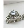Image 2 : Ladies 1.0 Carat Solitaire Rhodium Style 2 Ring Wedding Set