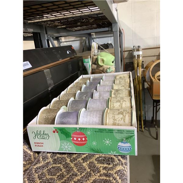 Case of 24 Holiday Living 30ft Ribbon Rolls