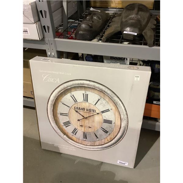 Galvanized Metal Wall Clock (23.6in D)