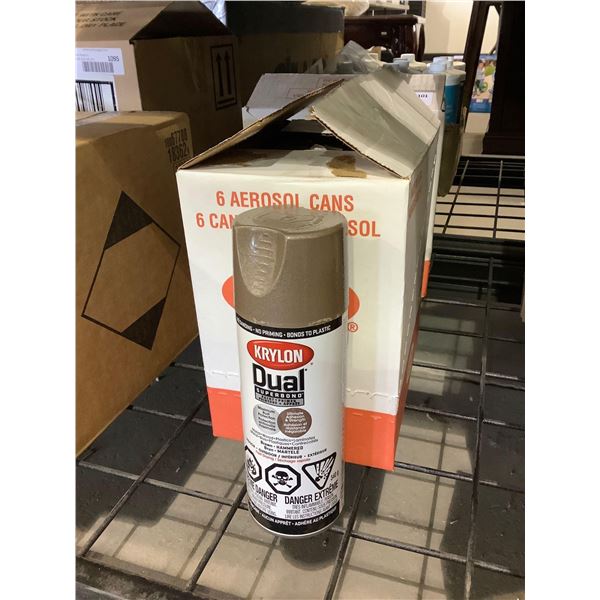 Case of Krylon Dual Paint and Primer Aerosol - Brown Hammered (6 x 340g)