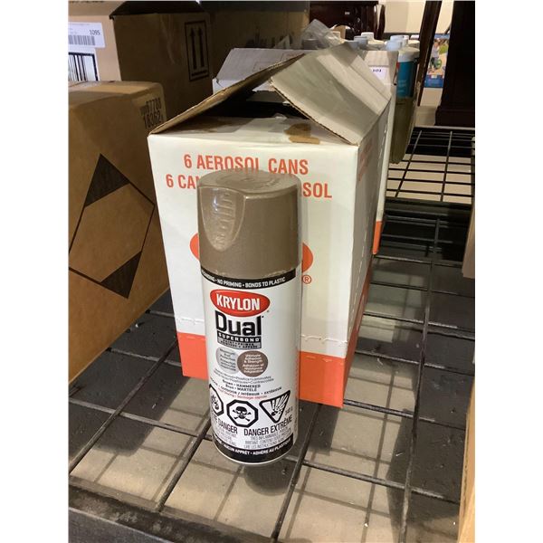 Case of Krylon Dual Paint and Primer Aerosol - Brown Hammered (6 x 340g)