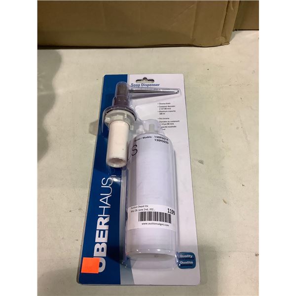 UberHaus Chrome Finish Soap Dispenser (330mL Capacity)