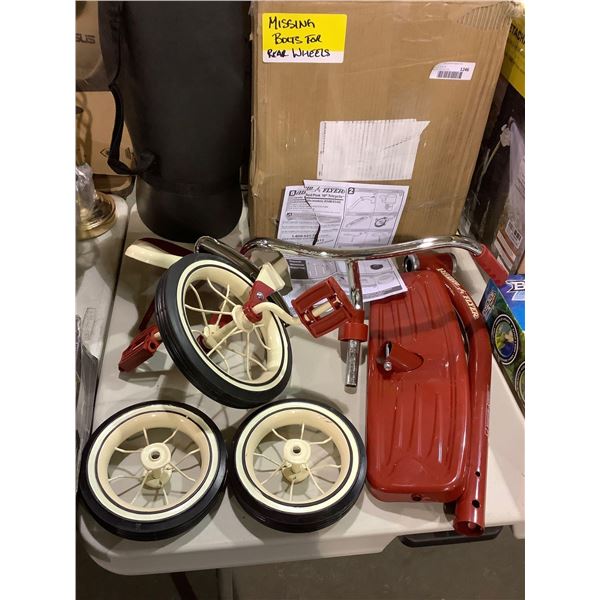 Radio Flyer Classic 10in Tricycle (Missing Bolts for Rear Wheels)