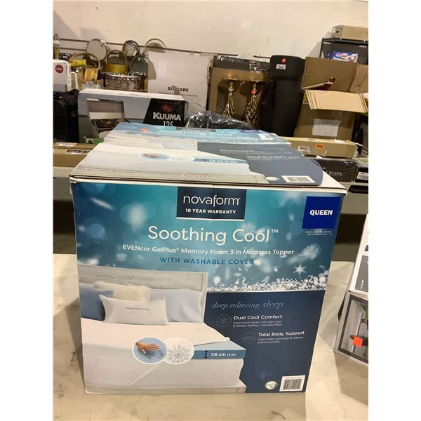 Novaform Soothing Cool Queen Size Gel Plus Memory Foam Mattress Topper