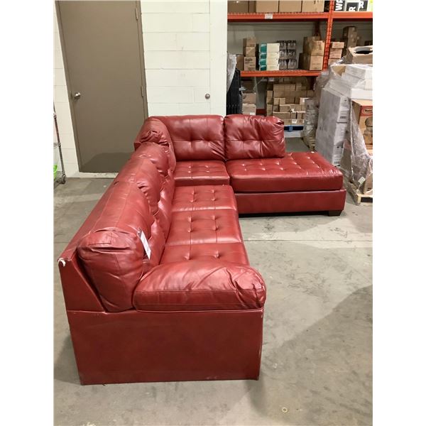 Red Sectional Sofa (Missing Legs)