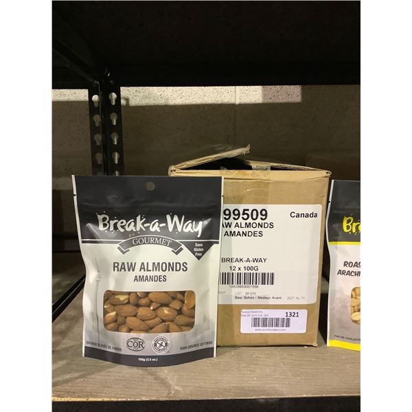 Case of Break-a-way Raw Almonds (12 x 100g)