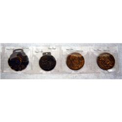 2-I.H.C. coins; Case fob, Marion watch fob