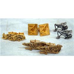 4 Pair of construction equipment cufflinks