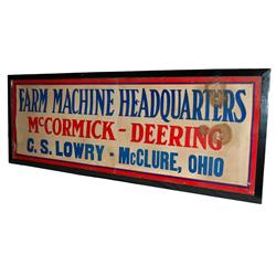 Early McCormick-Deering cardboard sign