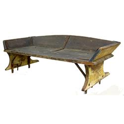 Wagon seat, stenciled, Pure Peanut Butter
