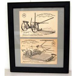 Framed trade cards Adriace mower & binder