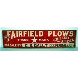 Fairfield Plows cardboard sign