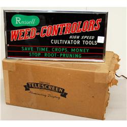 Lighted Russell weed-controllers sign