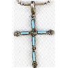 Image 2 : Zuni Silver Needlepoint Turquoise Cross Necklace