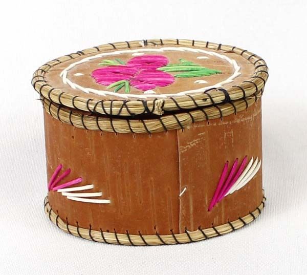 Ojibwe Chippewa 1st Nations Birch Bark Quill Box