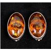 Image 2 : Vintage Sterling & Amber Clip-On Earrings