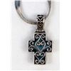 Image 10 : Sterling Turquoise Cross Pendant Necklace