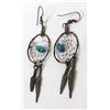 Image 1 : Turquoise Nugget Dreamcatcher Earrings
