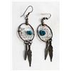 Image 5 : Turquoise Nugget Dreamcatcher Earrings