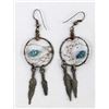 Image 6 : Turquoise Nugget Dreamcatcher Earrings