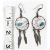 Image 7 : Turquoise Nugget Dreamcatcher Earrings