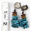 Image 7 : Turquoise Nugget & Bead Earrings