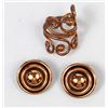 Image 1 : Vintage Copper Wire Wrap Ring & Clip-On Earrings