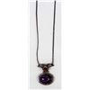 Image 1 : Sterling Charoite & Goldstone Pendant Necklace