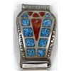 Image 3 : Navajo Old Pawn Sterling Chip Inlay Watch Band
